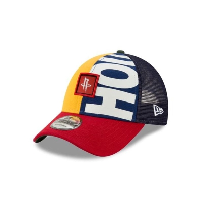 Sapca New Era Houston Rockets NBA Trucker Mix 9FORTY Adjustable - Galbeni